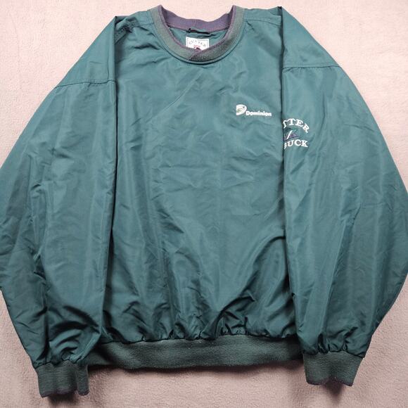 Vintage Cutter & Buck Windbreaker Pullover Green Mens 2XL DOMINION Energy - Picture 1 of 10